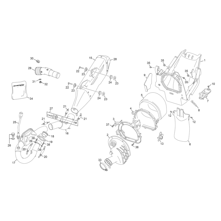 BOITE À AIR - ECHAPPEMENT SHERCO 250 SE-F FACTORY 2026